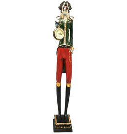 Trukado St. Bernard wears Uniform with clock - statue 63cm