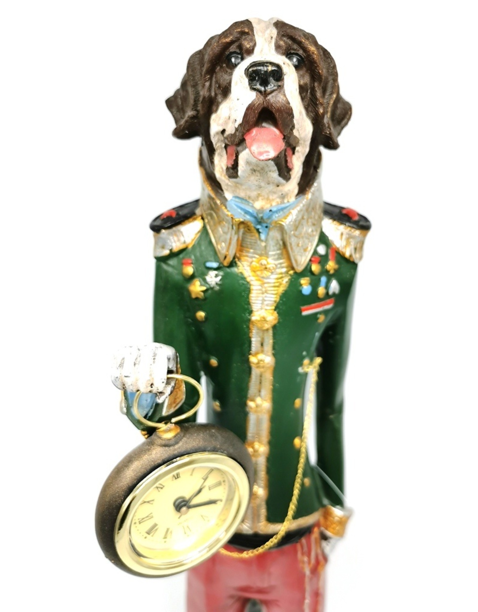 Trukado Giftware Figurines Collectables - Saint Bernard dog wears Uniform with real clock 63cm