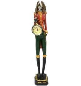 Trukado Spaniel Dog Officer with real clock - statue 43cm