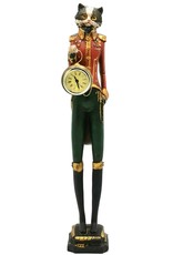 Trukado Giftware Figurines Collectables - Cat wears Uniform with real clock - statue 43cm