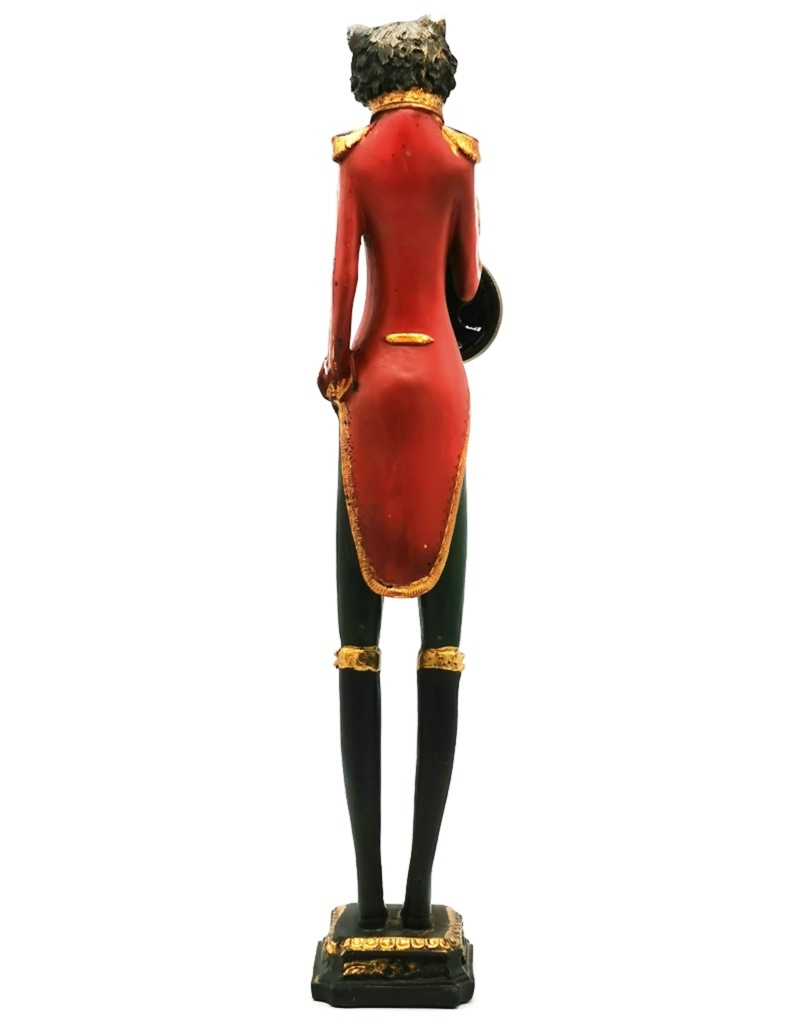 Trukado Giftware Beelden Collectables - Kat in Uniform met echte klok - beeld 43cm