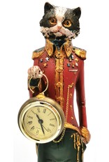 Trukado Giftware Figurines Collectables - Cat wears Uniform with real clock - statue 43cm