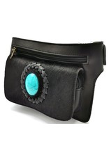 Trukado Small leather bags, cluches and more - Cowskin Ibiza style waist bag black