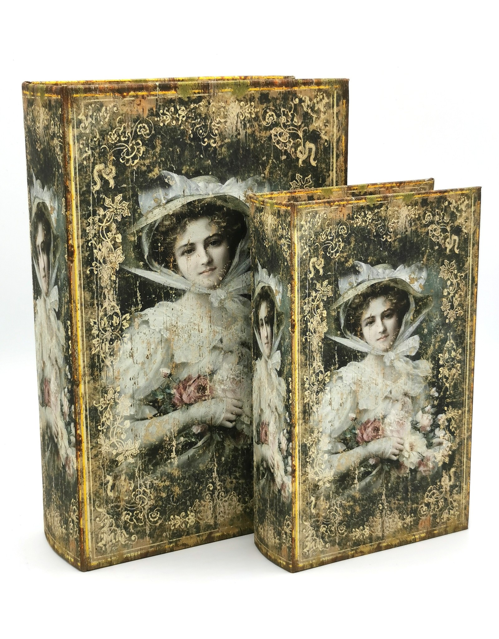 Trukado Miscellaneous - Vintage storage box Book Lady - set of 2