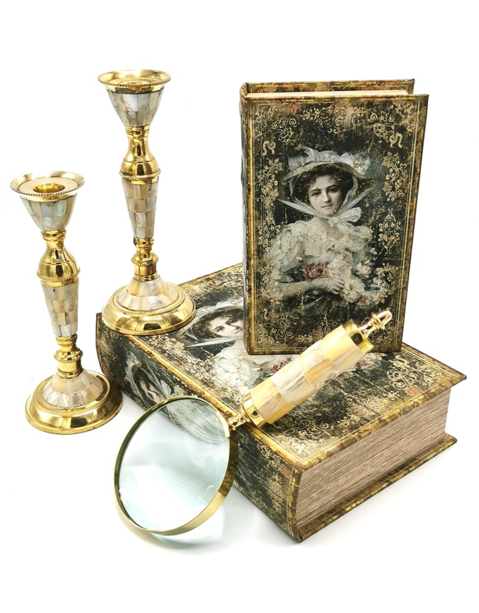 Trukado Miscellaneous - Vintage Opbergdoos Boek Dame - set van 2