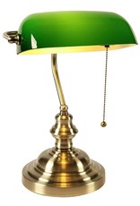Trukado Miscellaneous - Solid Brass Banker's Lamp with green glass shade Art deco (single arm)