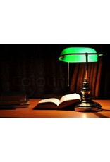 Trukado Miscellaneous - Solid Brass Banker's Lamp with green glass shade Art deco (single arm)