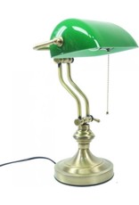 Trukado Miscellaneous - Bankierslamp met groene glazen kap Art deco