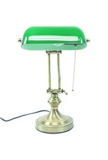 Trukado Miscellaneous - Bankierslamp met groene glazen kap Art deco