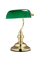 Trukado Miscellaneous - Solid Brass Banker's Lamp with green glass shade Art deco (single arm)