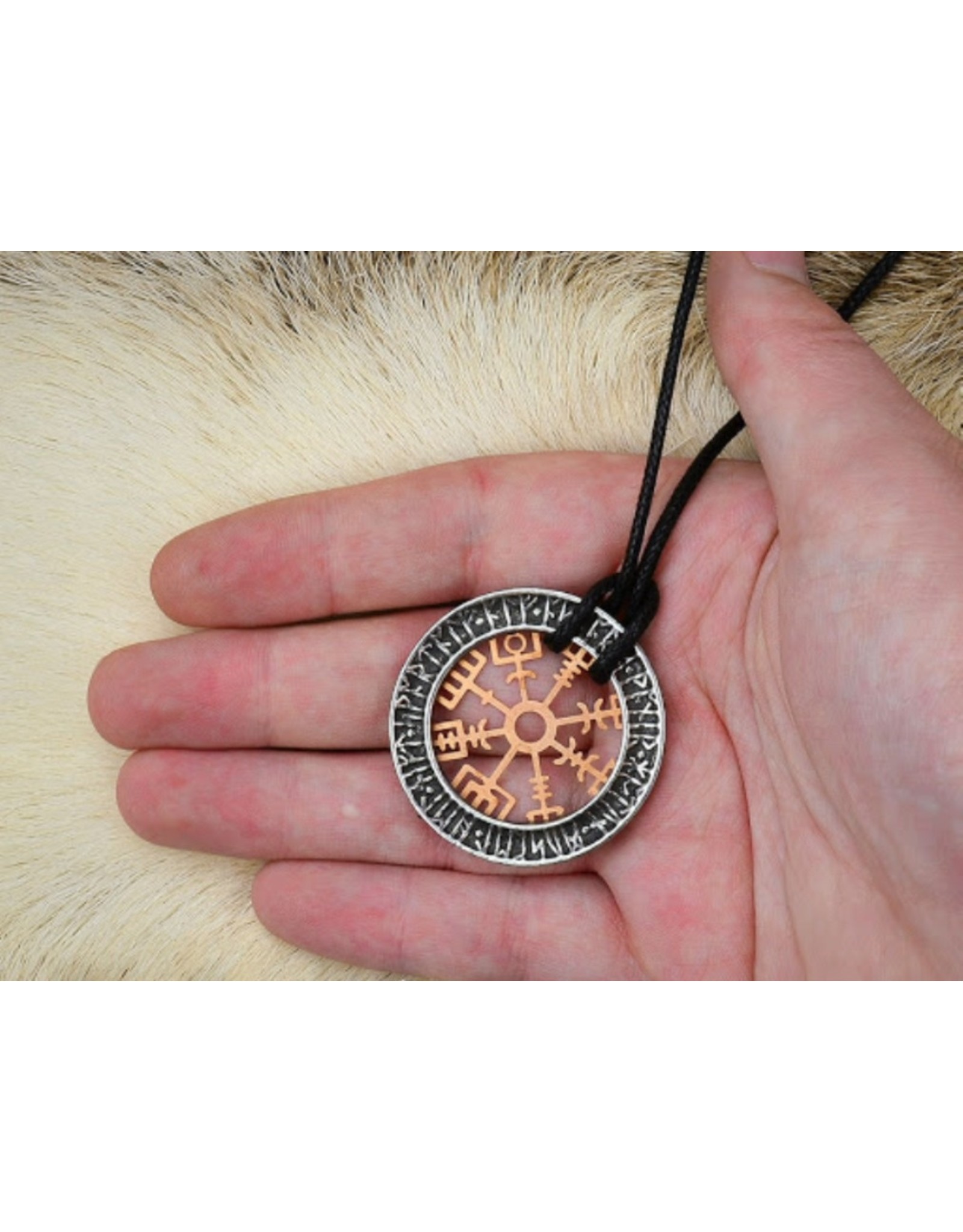 Alchemy Jewellery - Nordic stave wayfinder necklace Niu Heimar Vegvisir - Alchemy