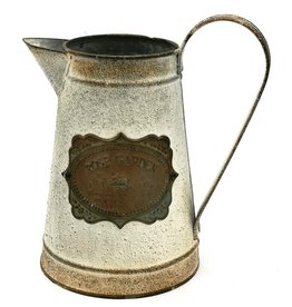 Rose Garden Rose Garden Jug - metal, brocante (white-brown)