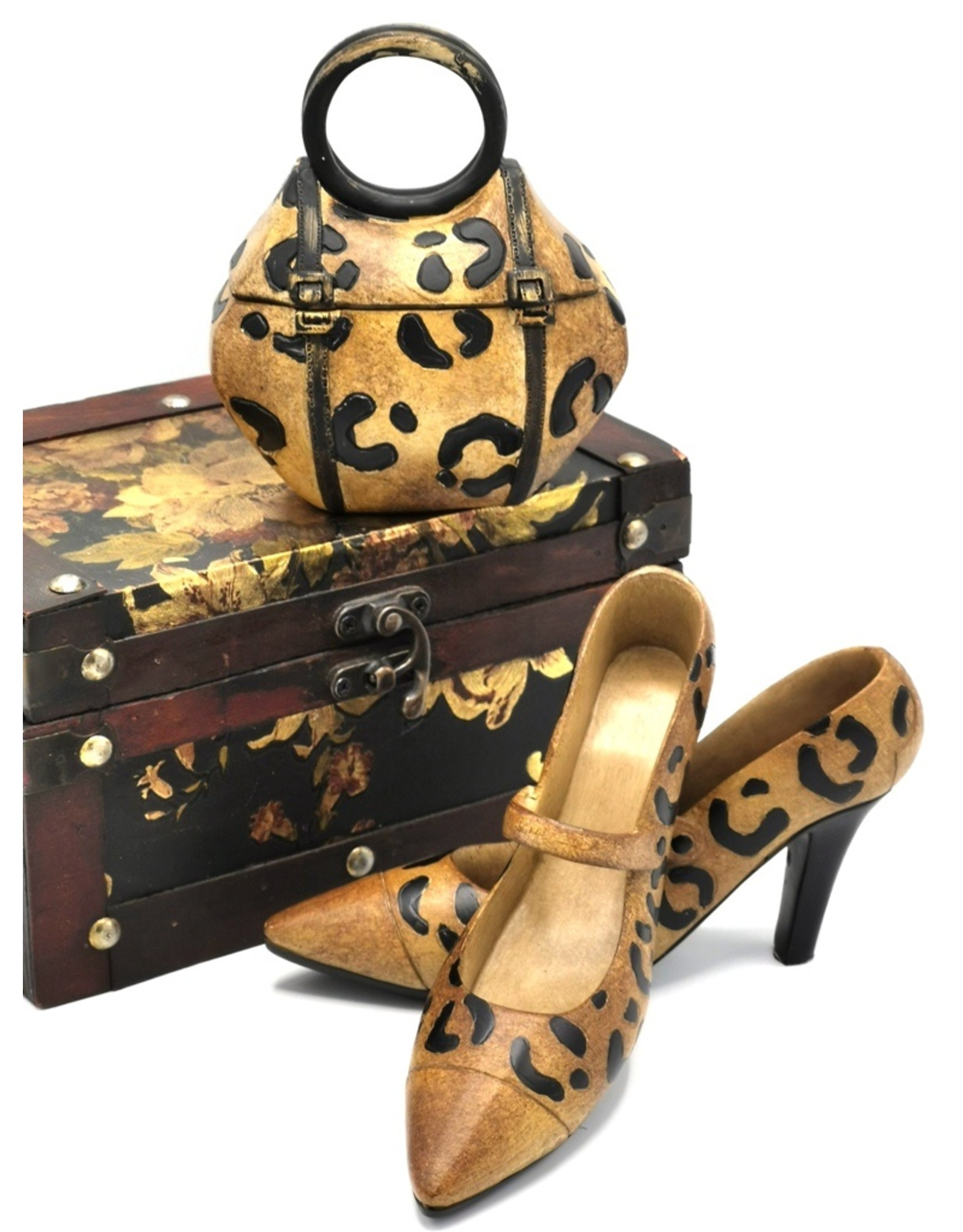 Dutch Style Giftware Figurines Collectables - Shoes with animal print decorative figurine