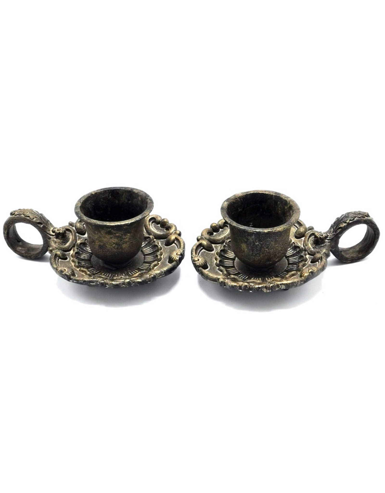 C&E Miscellaneous - Small candlestick Baroque, Iron - set of 2