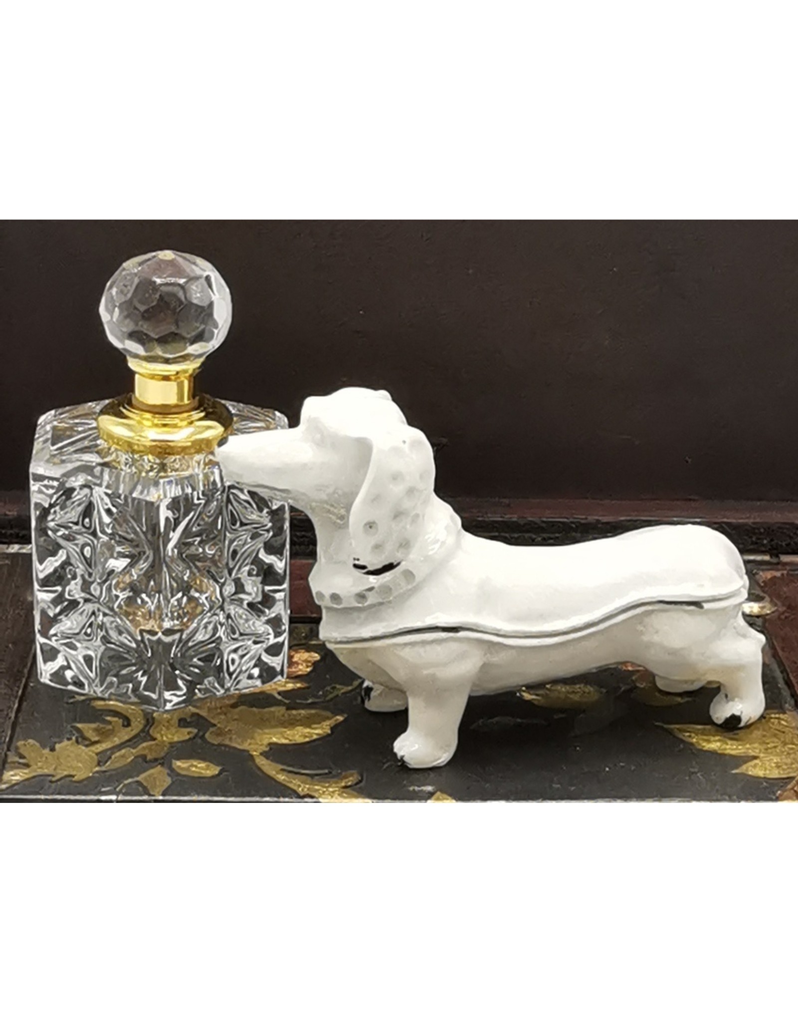 C&E Miscellaneous - Jewellery Box Dachshund - Brocante ( white iron)