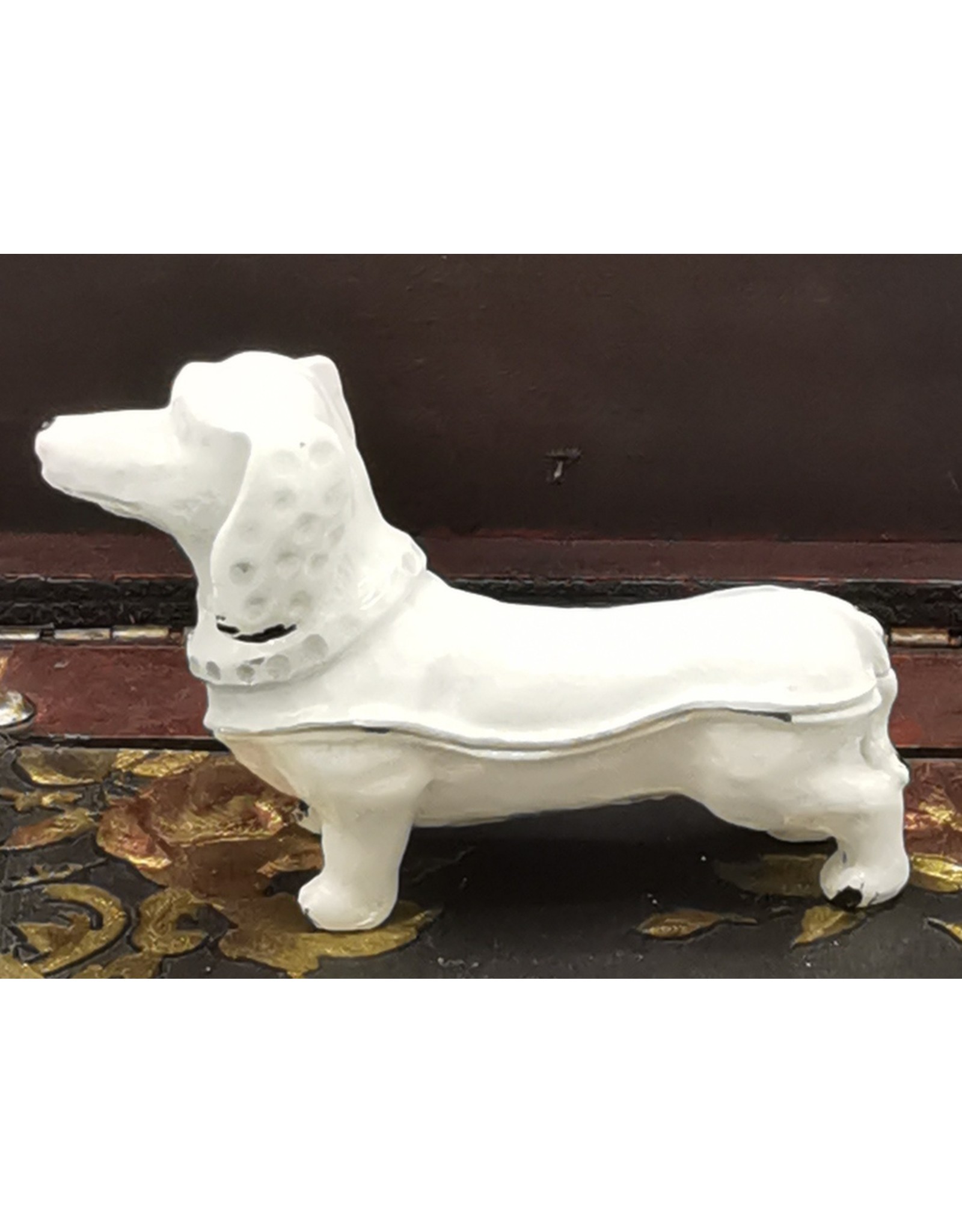 C&E Miscellaneous - Jewellery Box Dachshund - Brocante ( white iron)