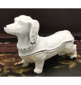 C&E Jewellery Box Dachshund - Brocante ( white iron)