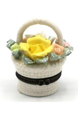 Meander BV Miscellaneous - Pillbox Basket with Roses - porcelain