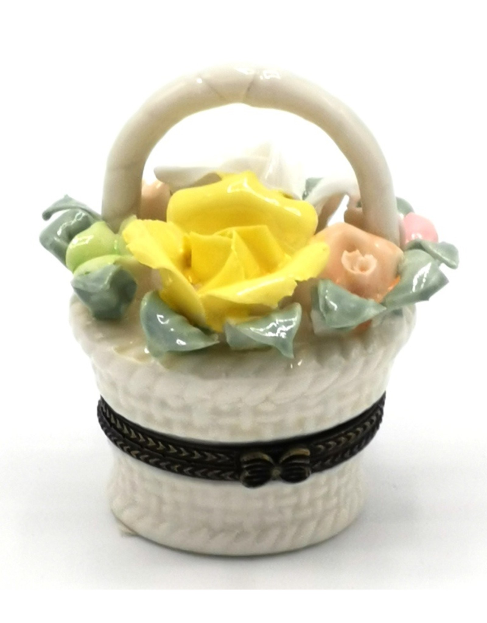 Meander BV Miscellaneous - Pillbox Basket with Roses - porcelain