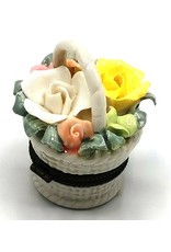 Meander BV Miscellaneous - Pillbox Basket with Roses - porcelain