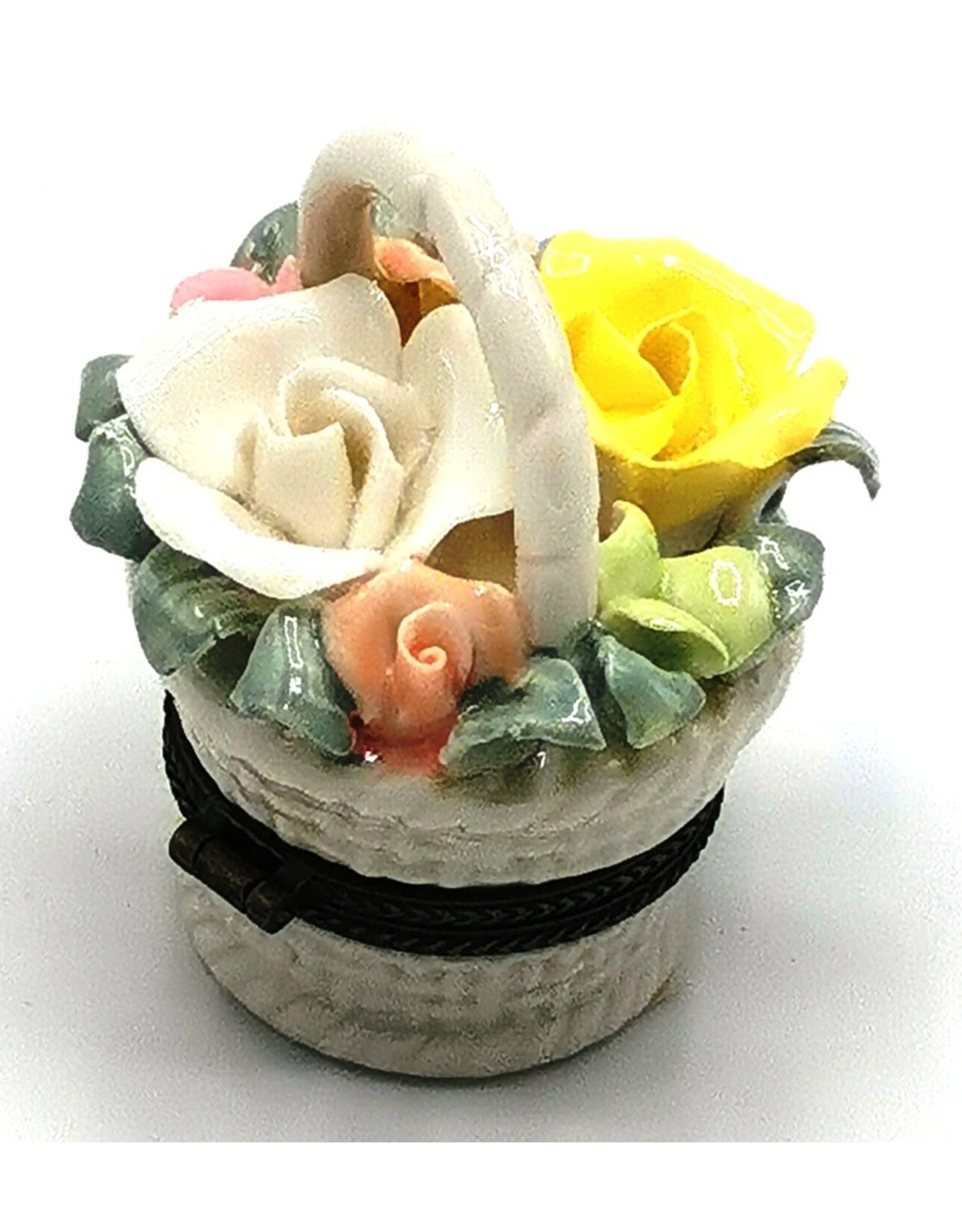 Meander BV Miscellaneous - Pillbox Basket with Roses - porcelain