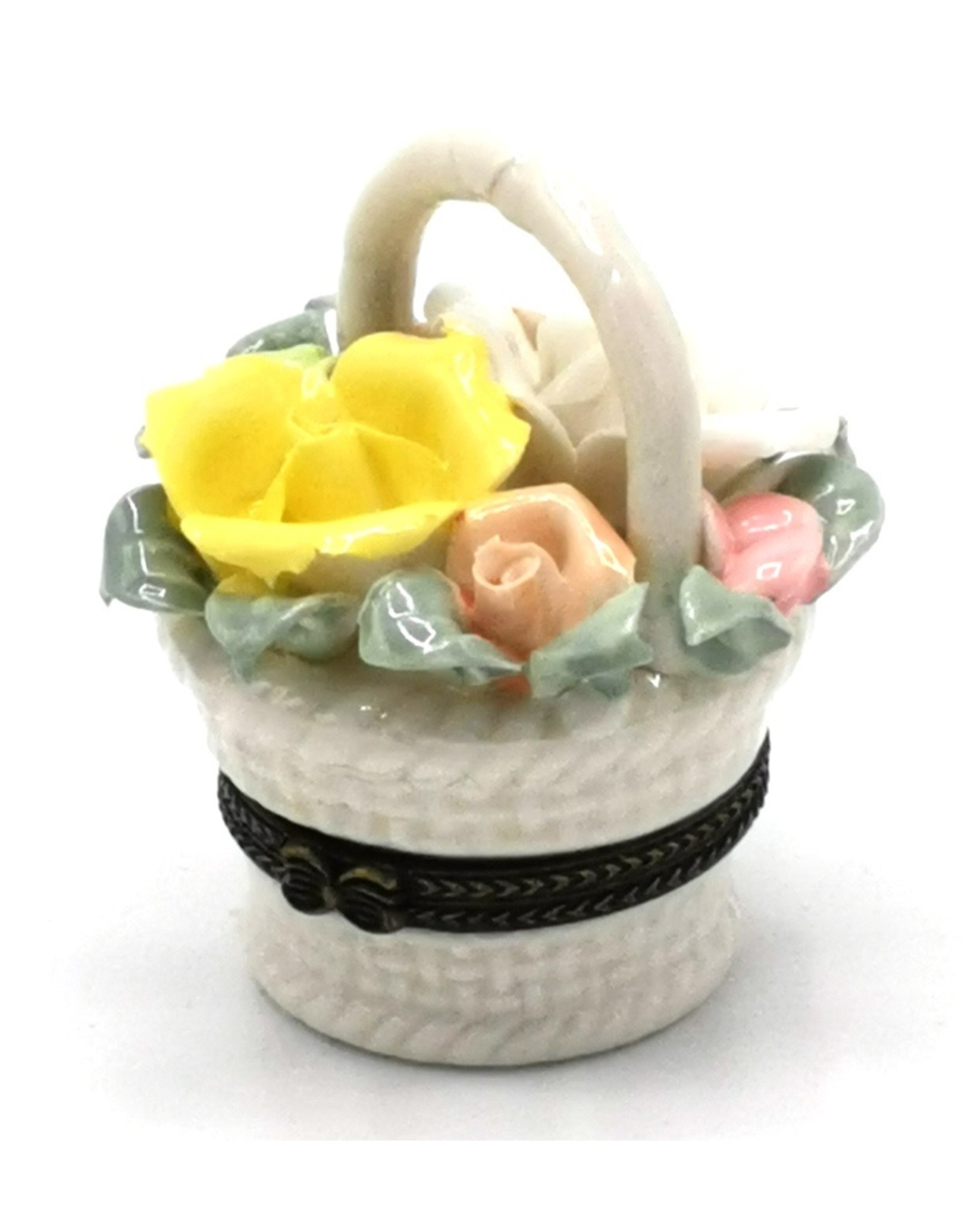 Meander BV Miscellaneous - Pillbox Basket with Roses - porcelain