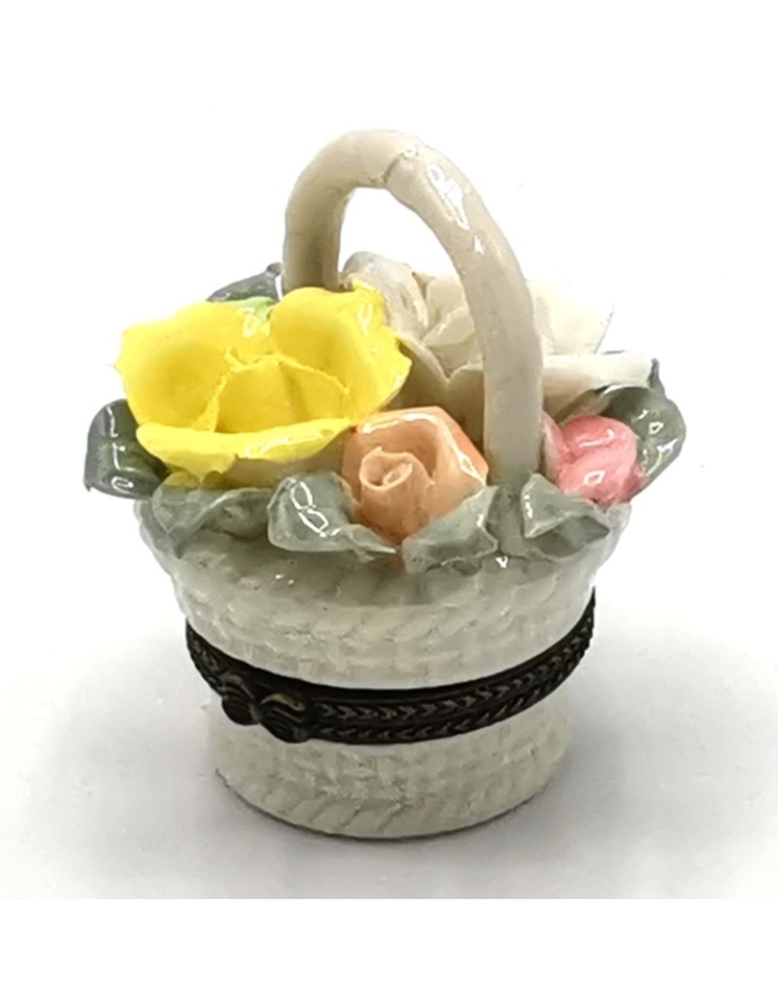 Meander BV Miscellaneous - Pillbox Basket with Roses - porcelain