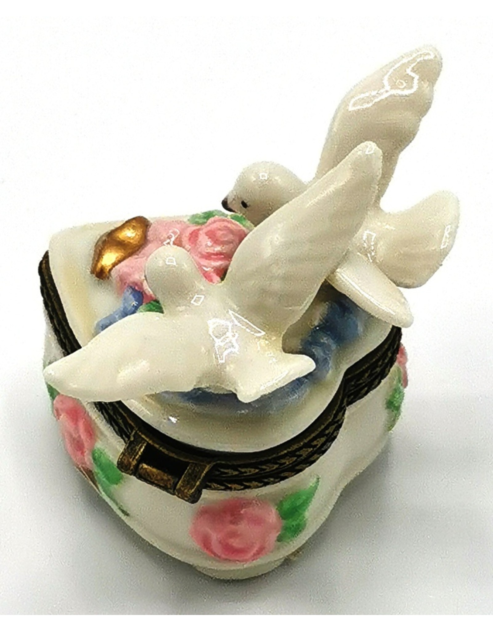 Meander BV Miscellaneous - Pillbox Two Doves and Heart - porcelain