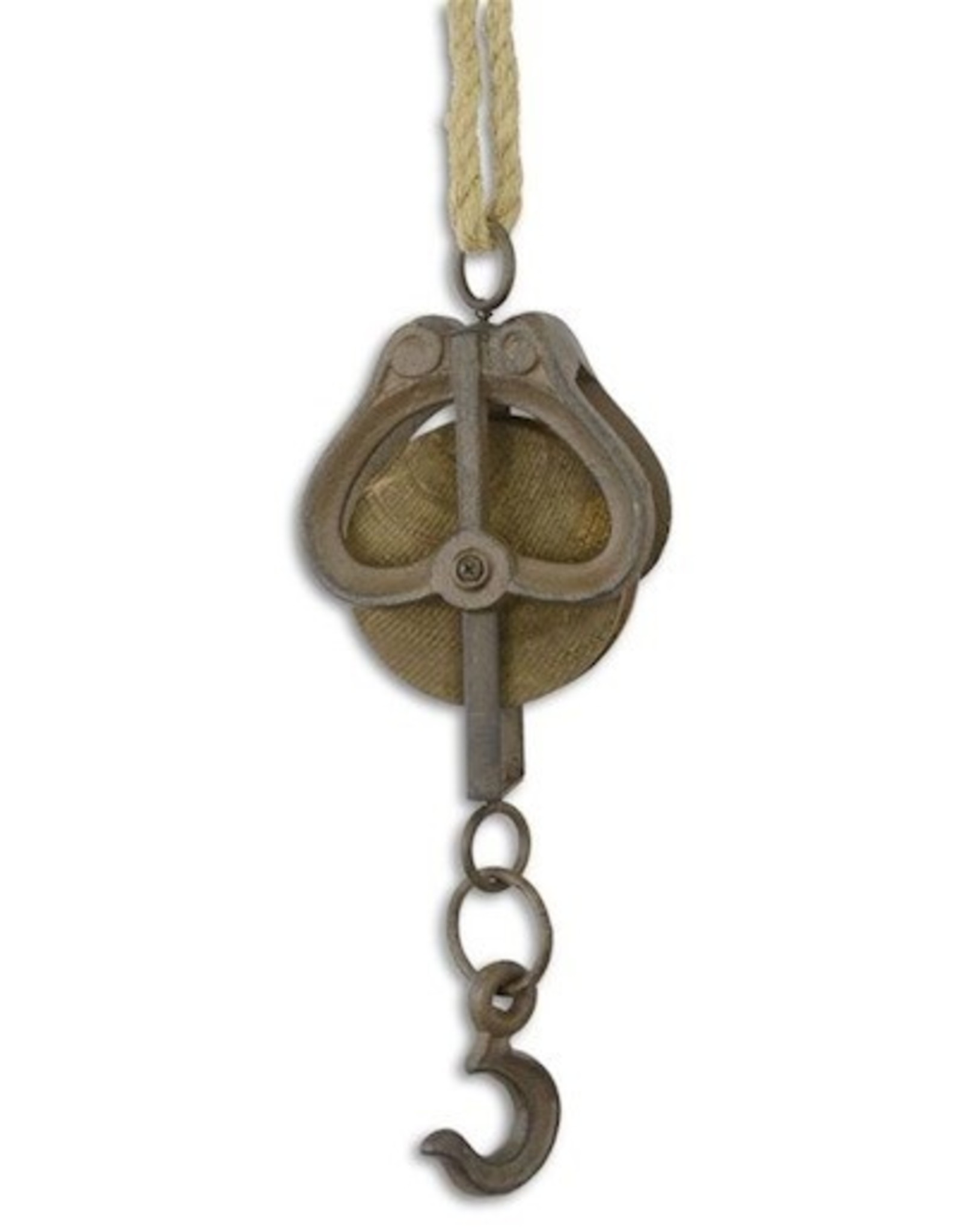 Trukado Miscellaneous - Wooden pulley with cast iron frame and hook