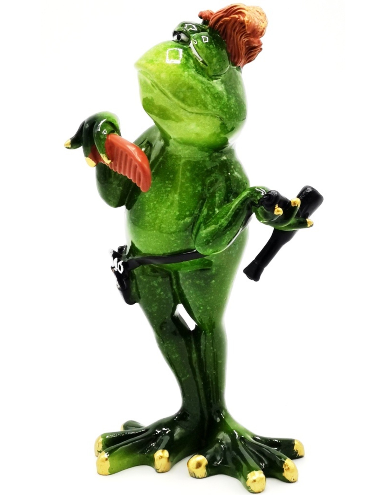 Goldbach Giftware Figurines Collectables - Frog Hairdresser figurine - 19 cm, polyresin