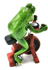 Goldbach Giftware Figurines Collectables - Frog on the Exercise Bike figurine - 18cm, polyresin