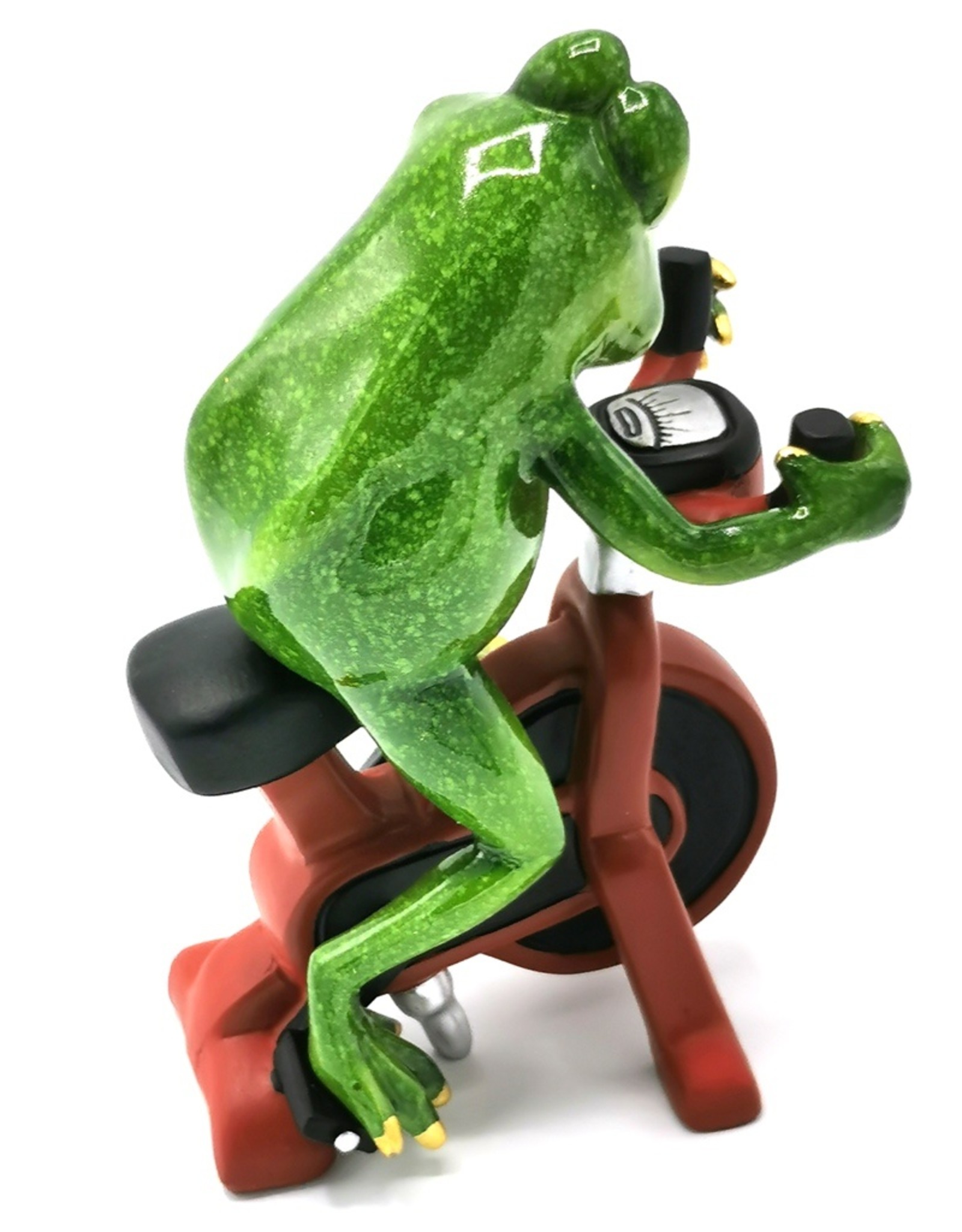 Goldbach Giftware Figurines Collectables - Frog on the Exercise Bike figurine - 18cm, polyresin