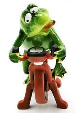 Goldbach Giftware Figurines Collectables - Frog on the Exercise Bike figurine - 18cm, polyresin