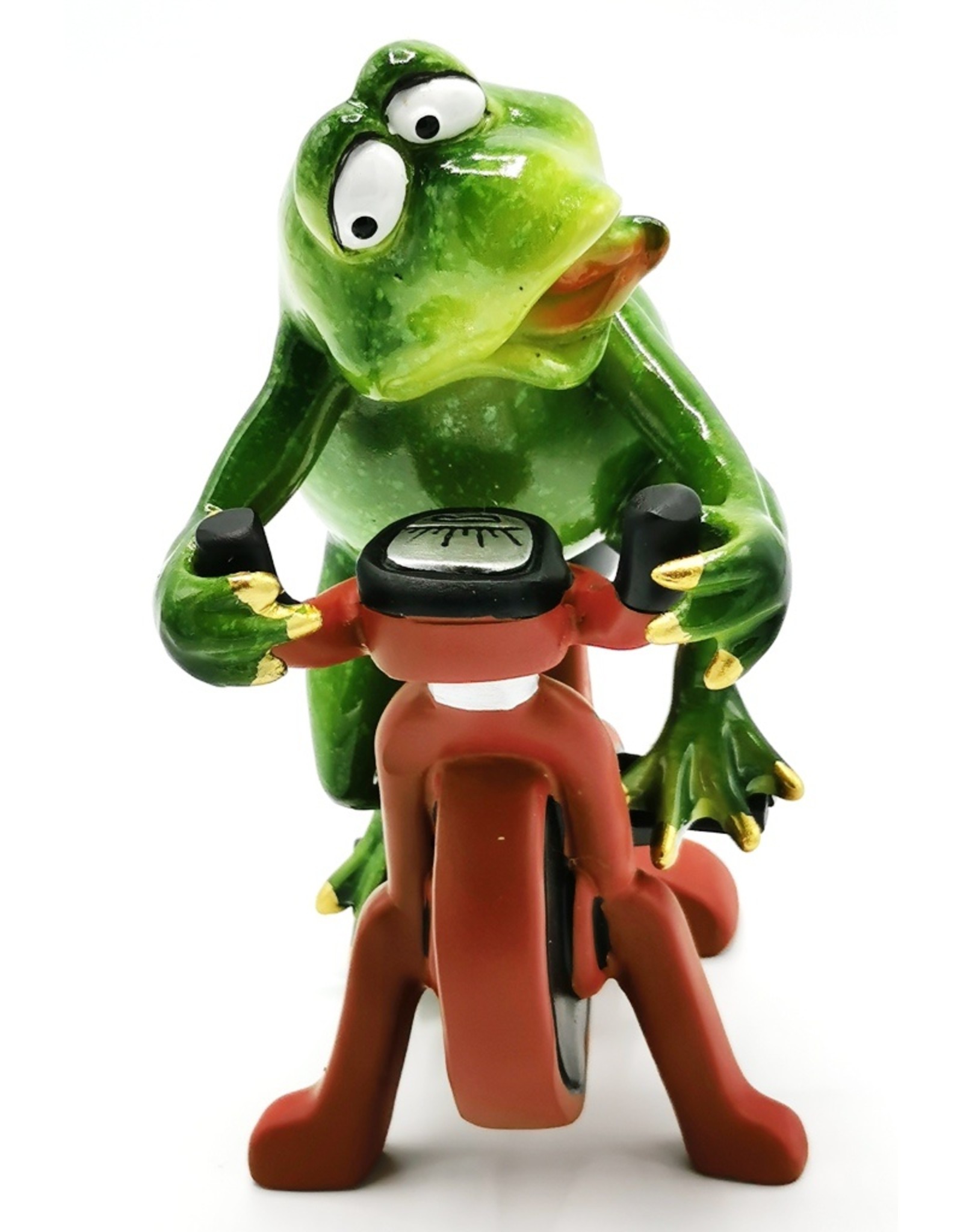 Goldbach Giftware Figurines Collectables - Frog on the Exercise Bike figurine - 18cm, polyresin