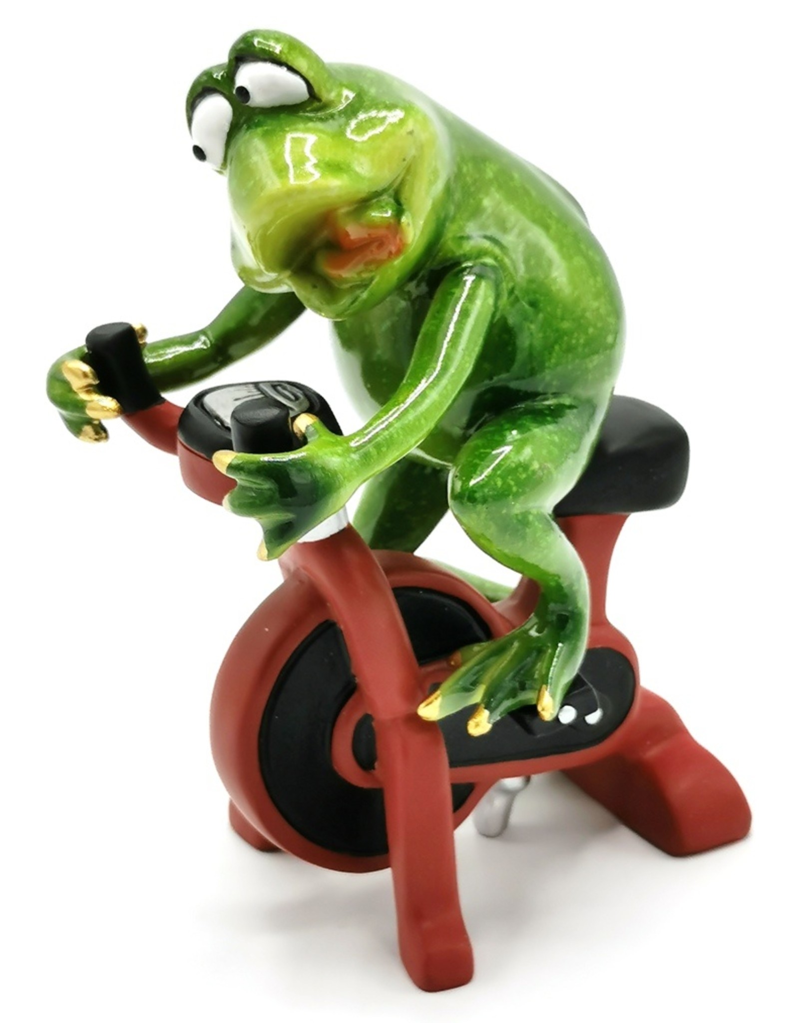 Goldbach Giftware Figurines Collectables - Frog on the Exercise Bike figurine - 18cm, polyresin