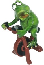 Goldbach Giftware Figurines Collectables - Frog on the Exercise Bike figurine - 18cm, polyresin