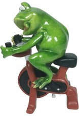 Goldbach Giftware Figurines Collectables - Frog on the Exercise Bike figurine - 18cm, polyresin