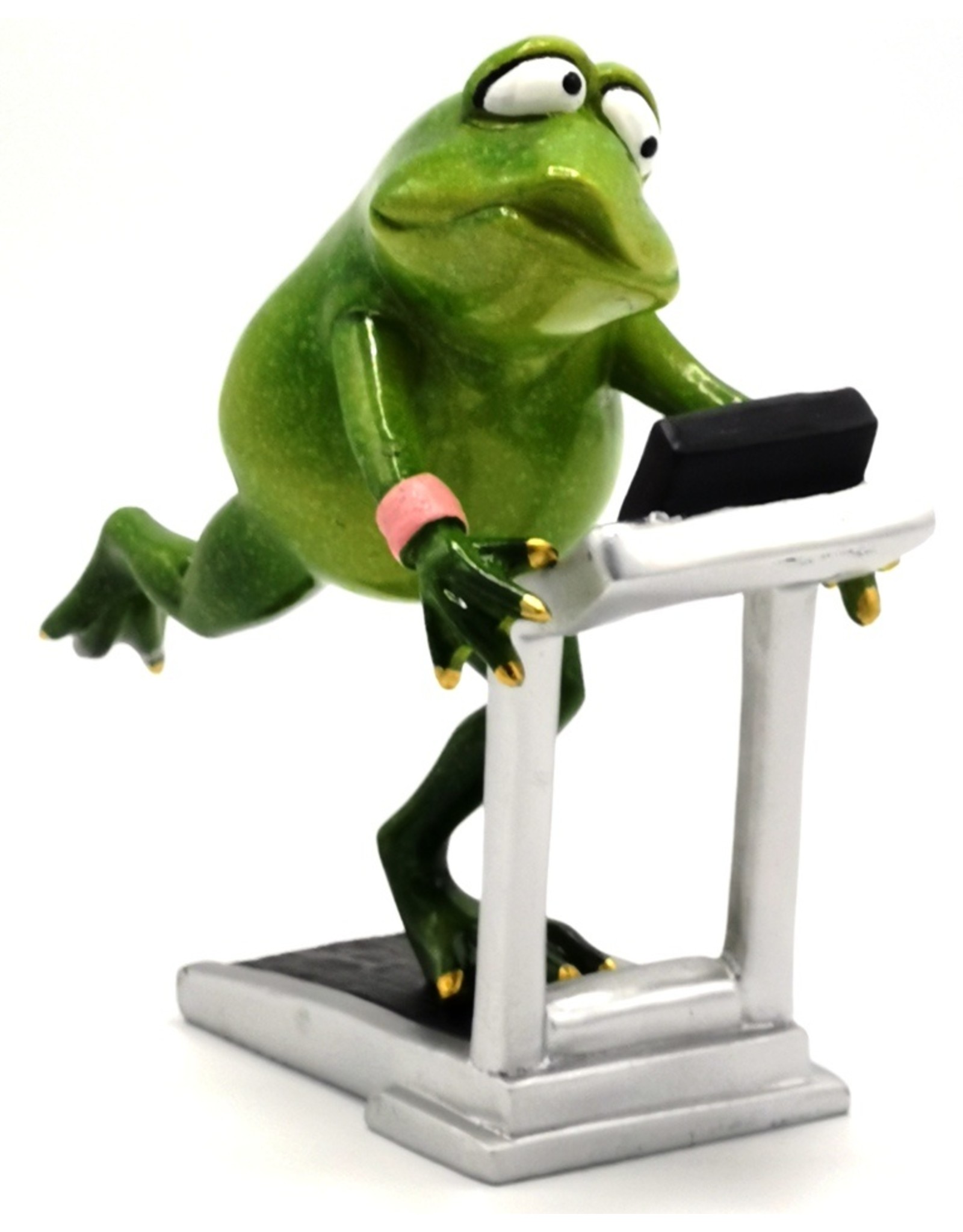 Goldbach Giftware Figurines Collectables - Frog on the Treadmill figurine - 18cm, polyresin