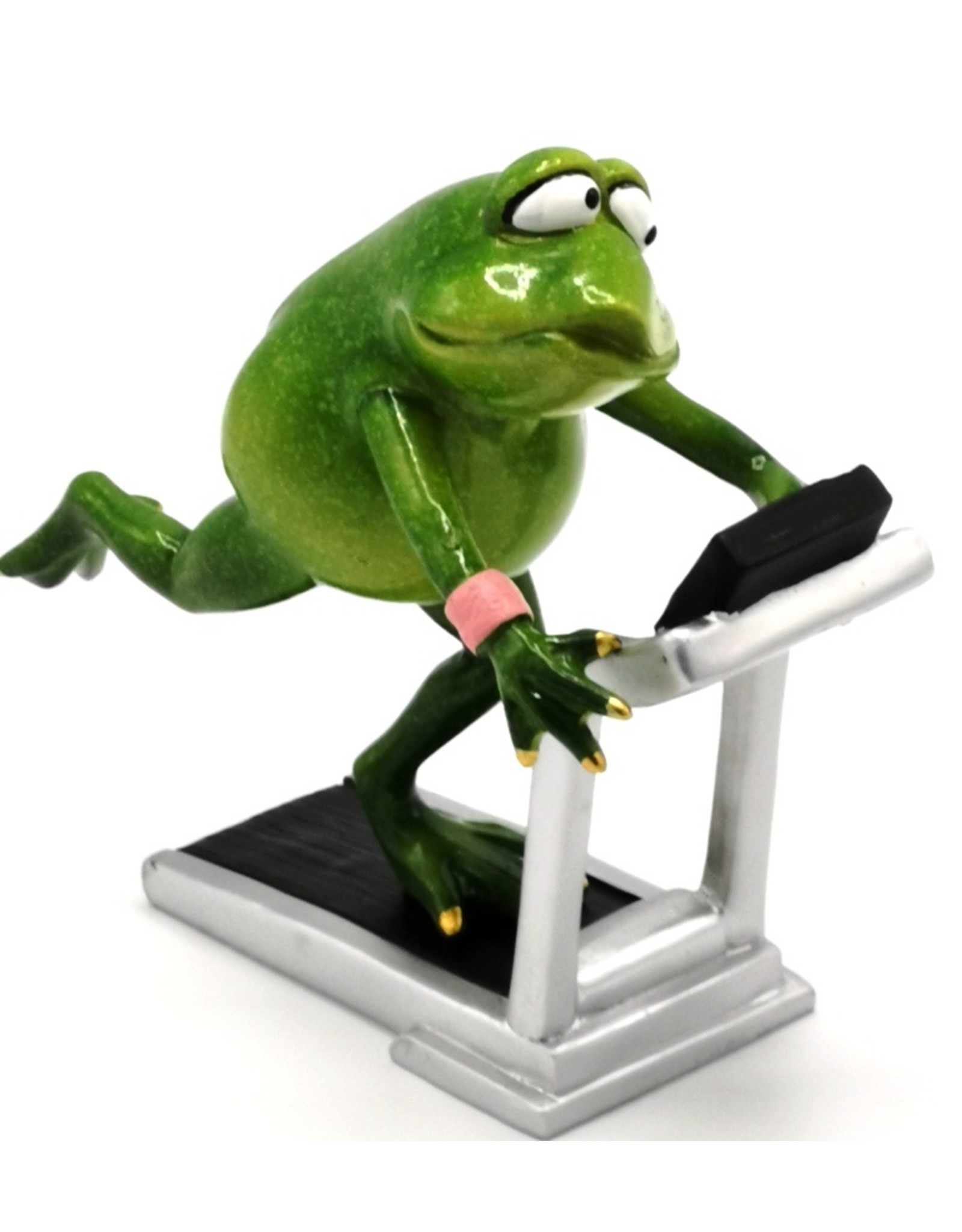 Goldbach Giftware Figurines Collectables - Frog on the Treadmill figurine - 18cm, polyresin