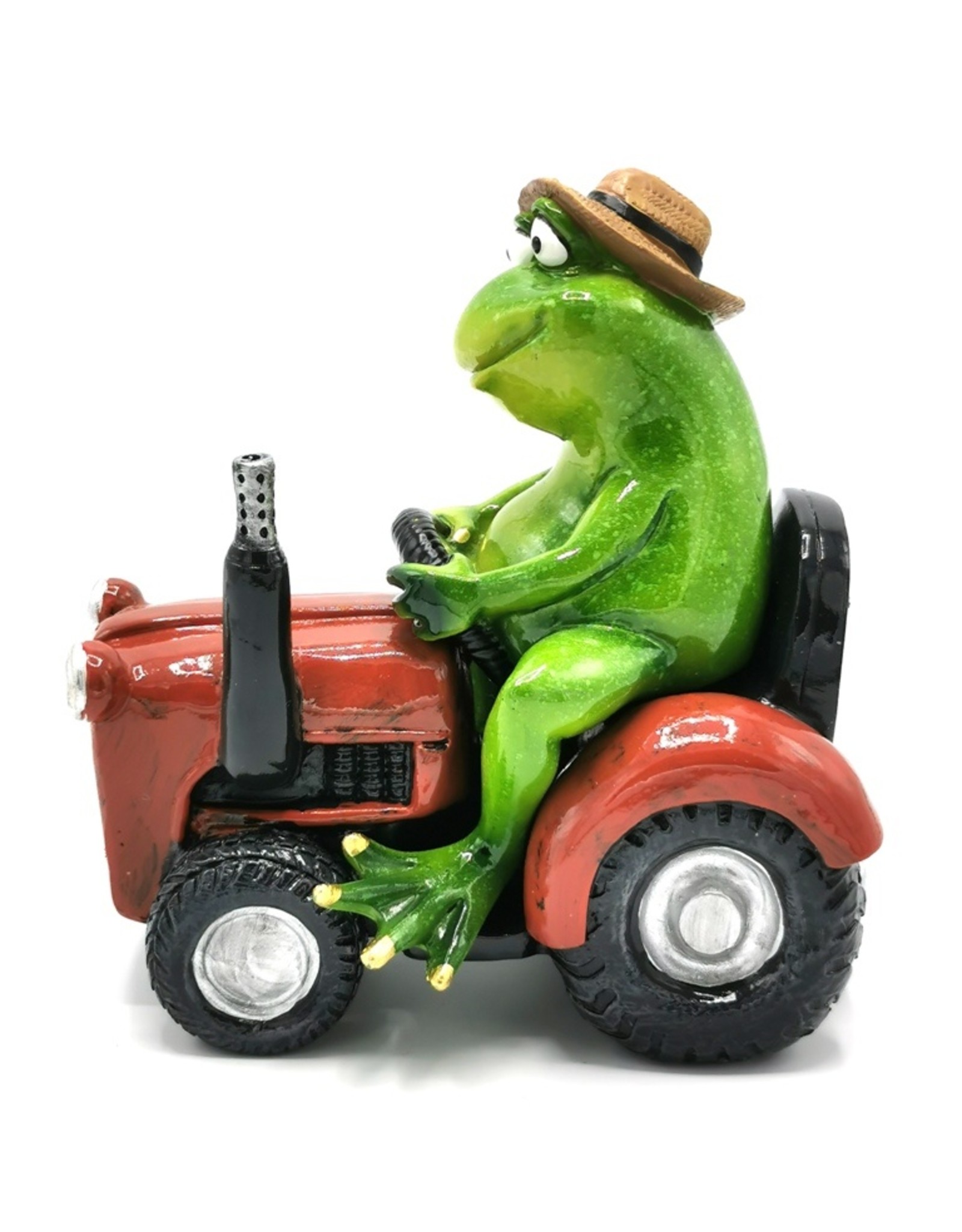 Goldbach Giftware Figurines Collectables - Frog on Tractor figurine - 15,5cm, polyresin