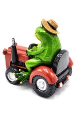 Goldbach Giftware, beelden, collectables - Kikker op Tractor beeld - 15,5cm, polyresin