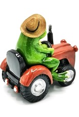 Goldbach Giftware, beelden, collectables - Kikker op Tractor beeld - 15,5cm, polyresin