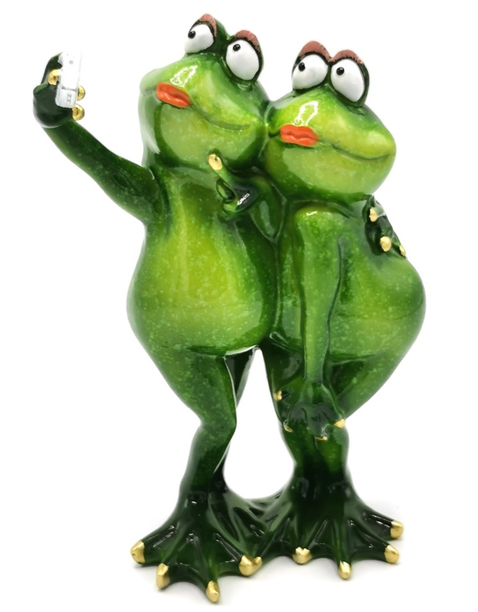 Goldbach Giftware Figurines Collectables - Frog Girls Selfie figurine - 21cm, polyresin