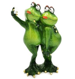 Goldbach Frog Girls Selfie figurine - 21cm, polyresin