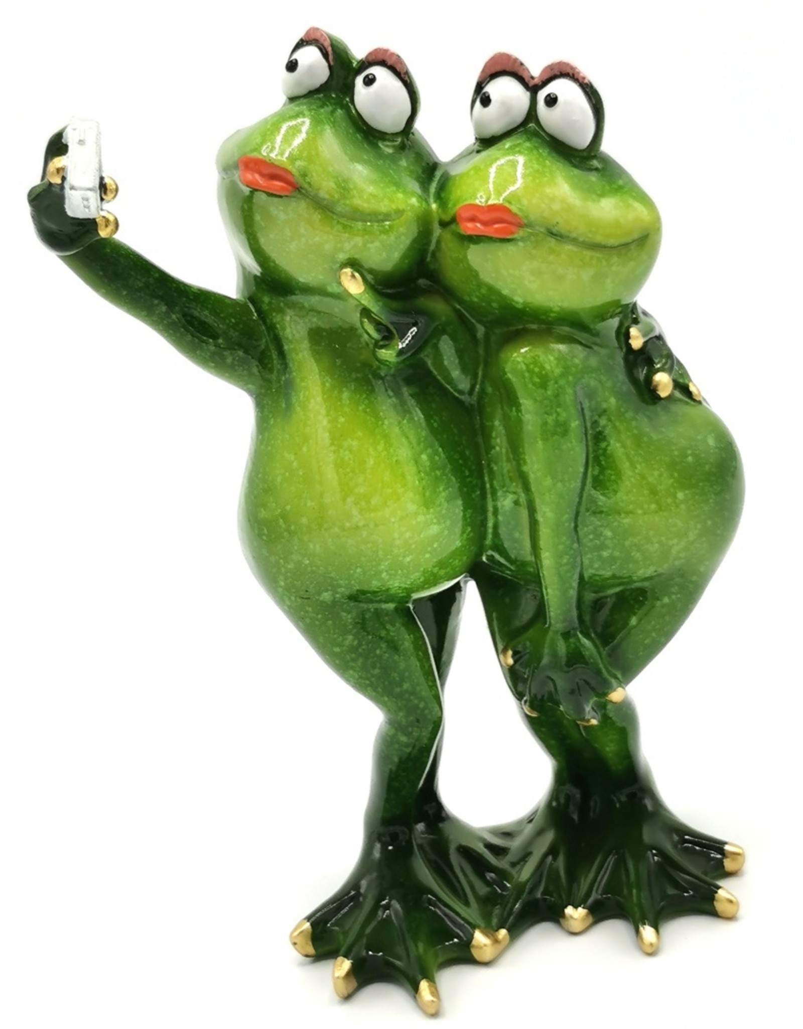 Goldbach Giftware Figurines Collectables - Frog Girls Selfie figurine - 21cm, polyresin