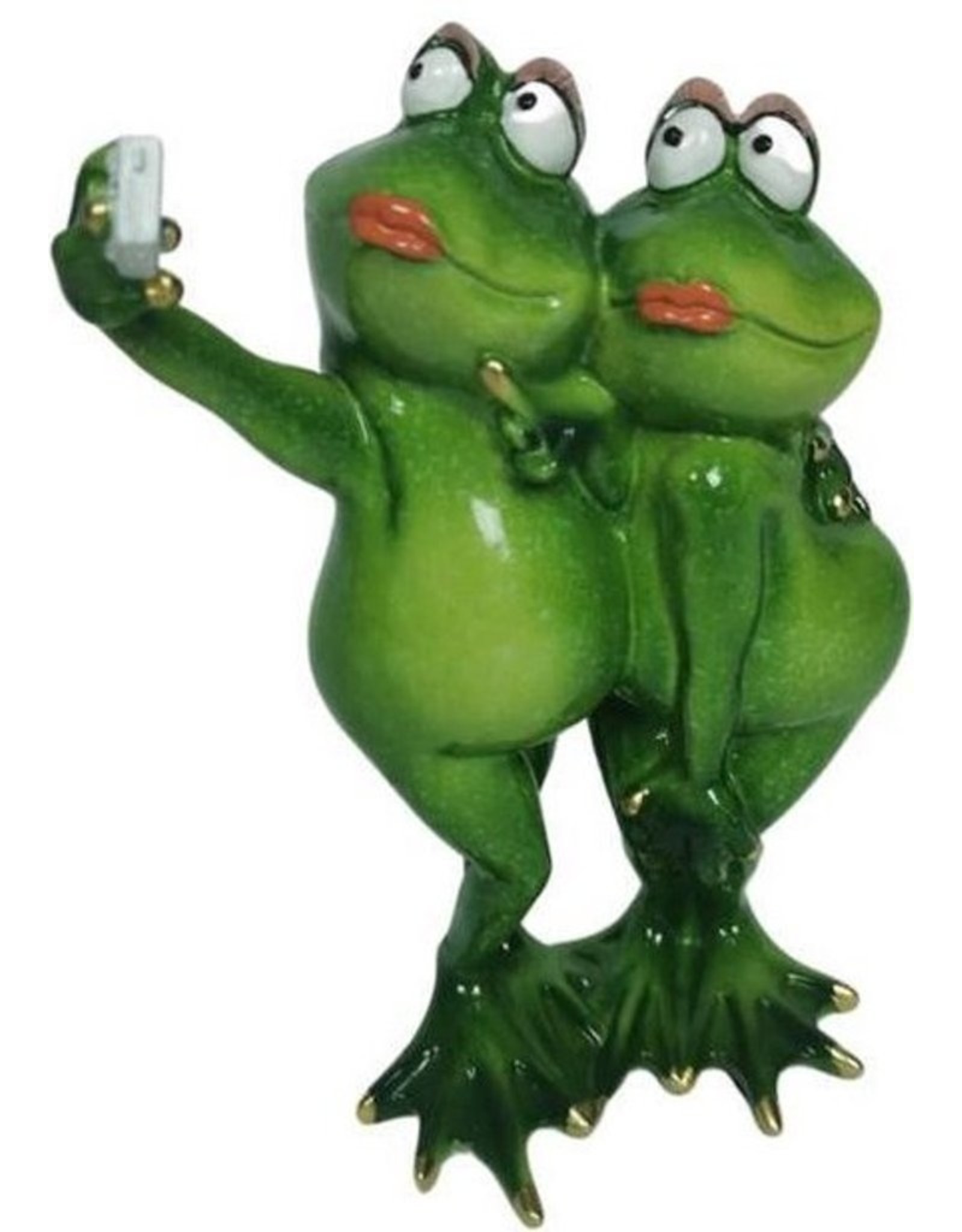 Goldbach Giftware Figurines Collectables - Frog Girls Selfie figurine - 21cm, polyresin