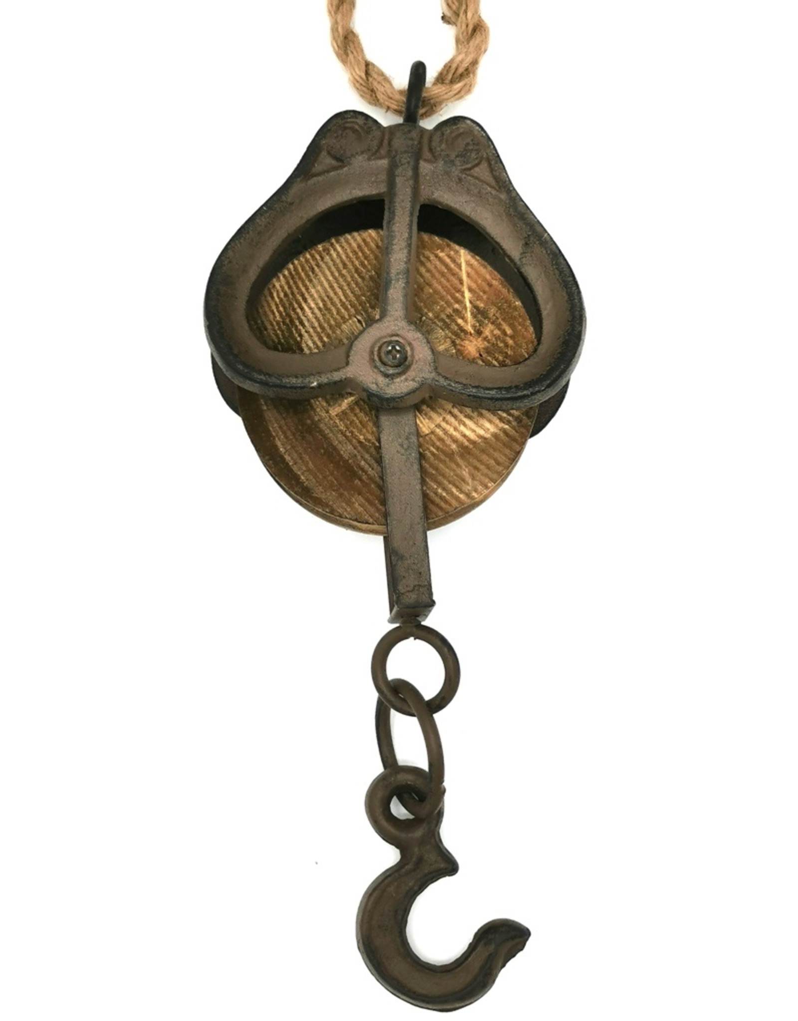 Trukado Miscellaneous - Wooden pulley with cast iron frame and hook