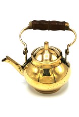 Trukado Giftware Figurines Collectables - Miniature Teapot with wooden handle, Brass