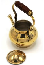 Trukado Giftware Figurines Collectables - Miniature Teapot with wooden handle, Brass