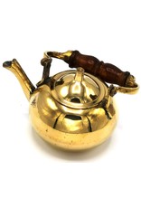 Trukado Giftware Figurines Collectables - Miniature Teapot with wooden handle, Brass